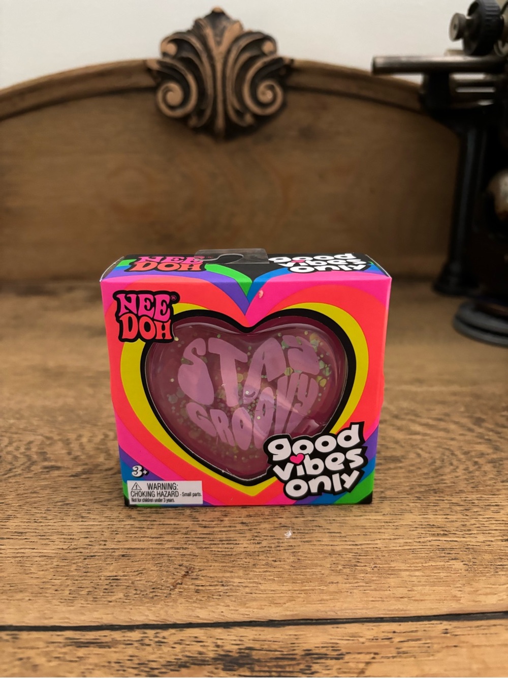NeeDoh Good Vibes Only Heart Stress Toy - Pink